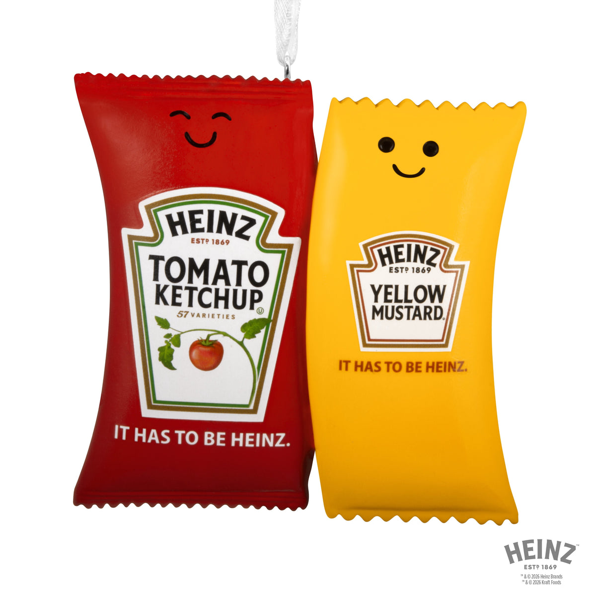 Hallmark Ornament (Heinz Tomato Ketchup Yellow Mustard Packets), 1 Count