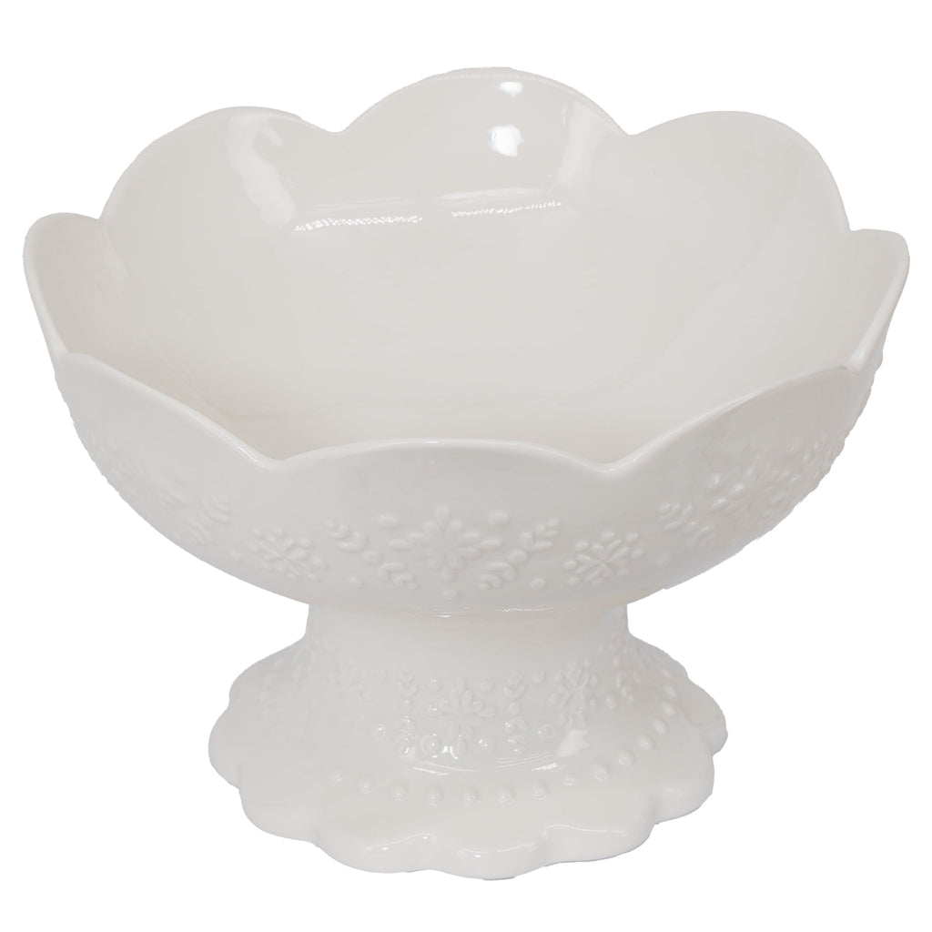 My Texas House Footed Bowl, 10 inches, White, Christmas