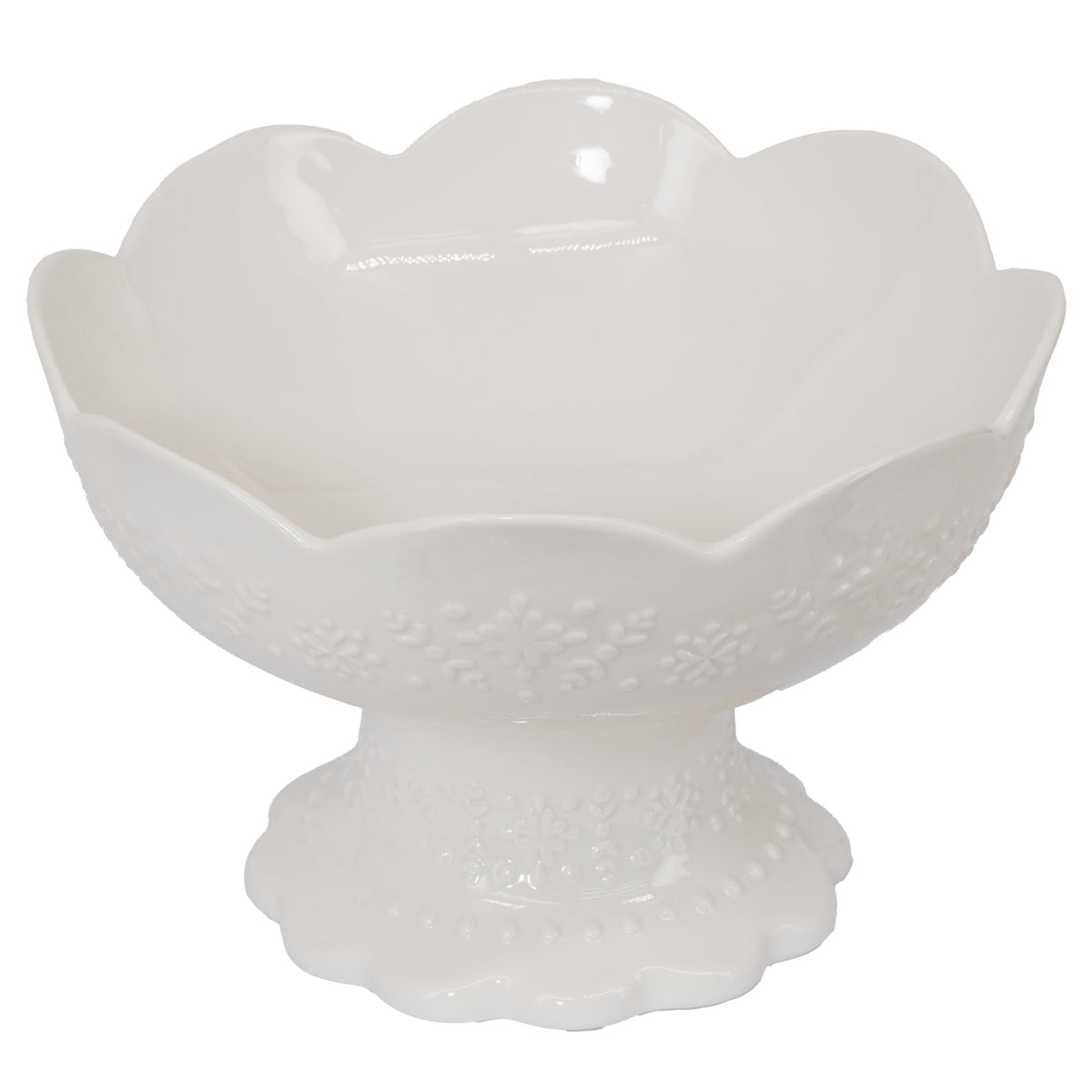 My Texas House Footed Bowl, 10 inches, White, Christmas