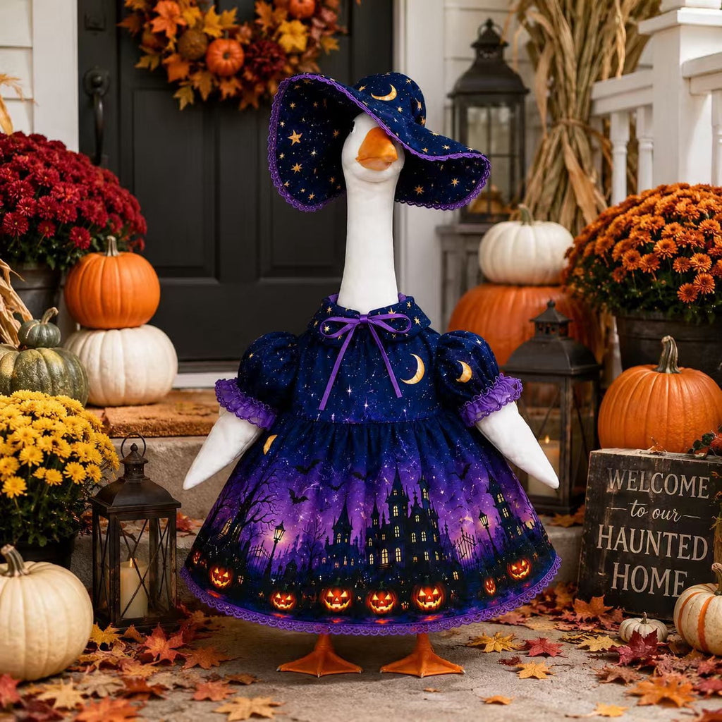 Lzobxe Porch Goose Clothes, Casual Style Lawn Yard Garden Decor for 23" High Cement or Plastic Geese, Goose Costume for All Season and Occasiona