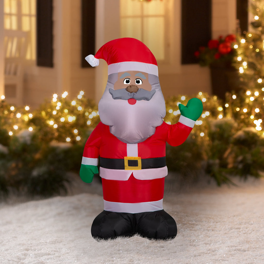 Multicolor Santa Christmas Airblown Yard Inflatable, 4', by Holiday Time