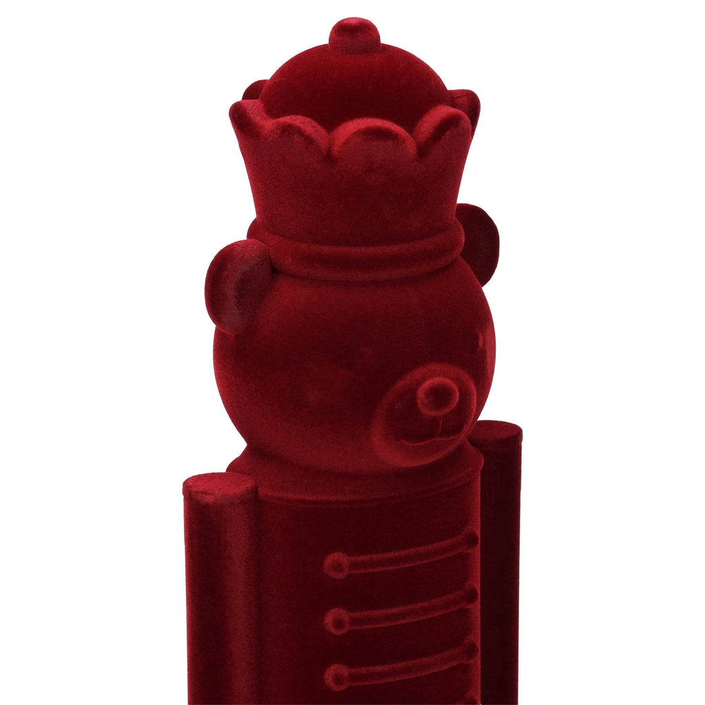 Velvet-Feel Nutcracker Bear Christmas Decoration, Red, 14", by Holiday Time