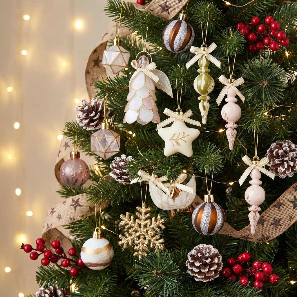 24-Count Gold and White Mini Christmas Ornaments, by Holiday Time