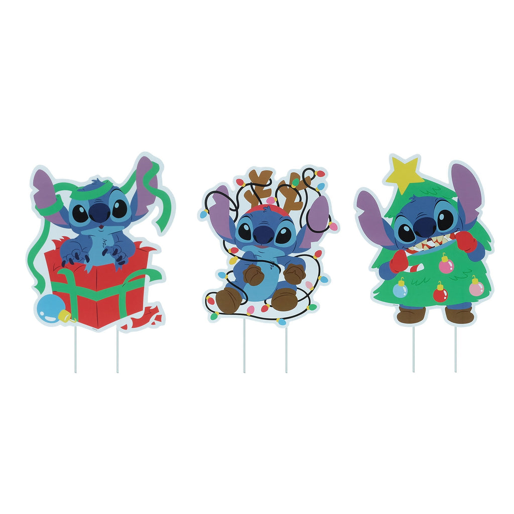 Disney Stitch Christmas Lawn Signs, 24‑inch Outdoor Decorations, 6‑Piece Set