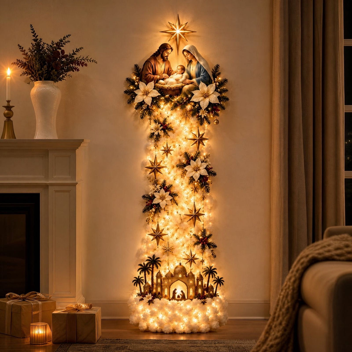Snowman Magic Fountain, Flowing Snowflake LED Christmas Garden Light,Solar Power and Outdoor Garden Stake for Christmas Yard Decor
