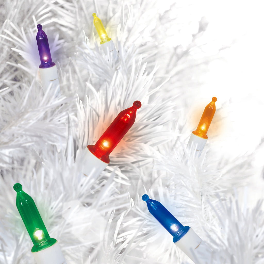 Indoor/Outdoor 100-Count LED Mini Christmas String Lights, Warm White, White Wire, 19.5', by Holiday Time