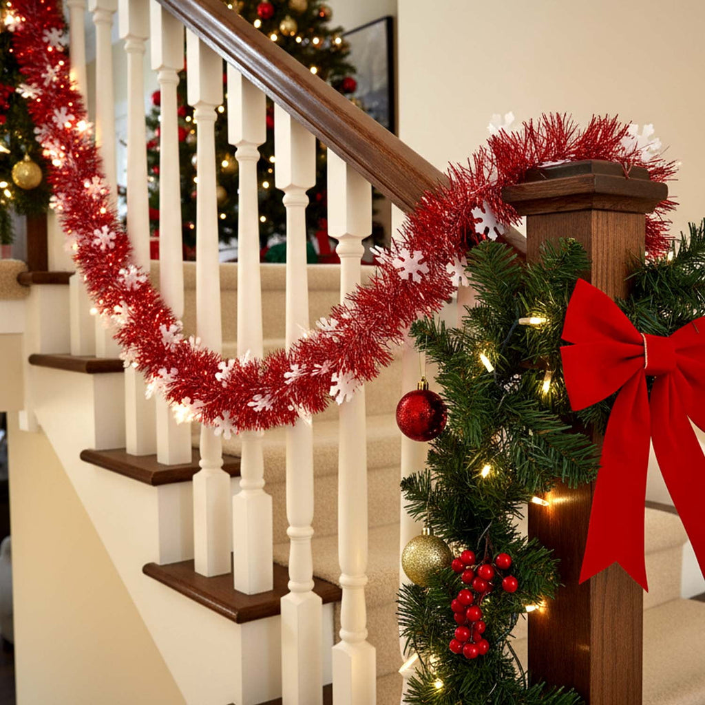 Ayieyill 33ft Tinsel Garland Hanging Christmas Tree Garland for Christmas Tree Decorations Indoor, Iridescent