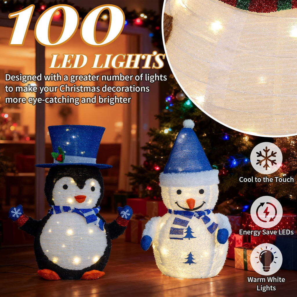 Ktaxon Penguin Christmas Lighted Outdoor Decoration for Holiday Lawn Garden Party