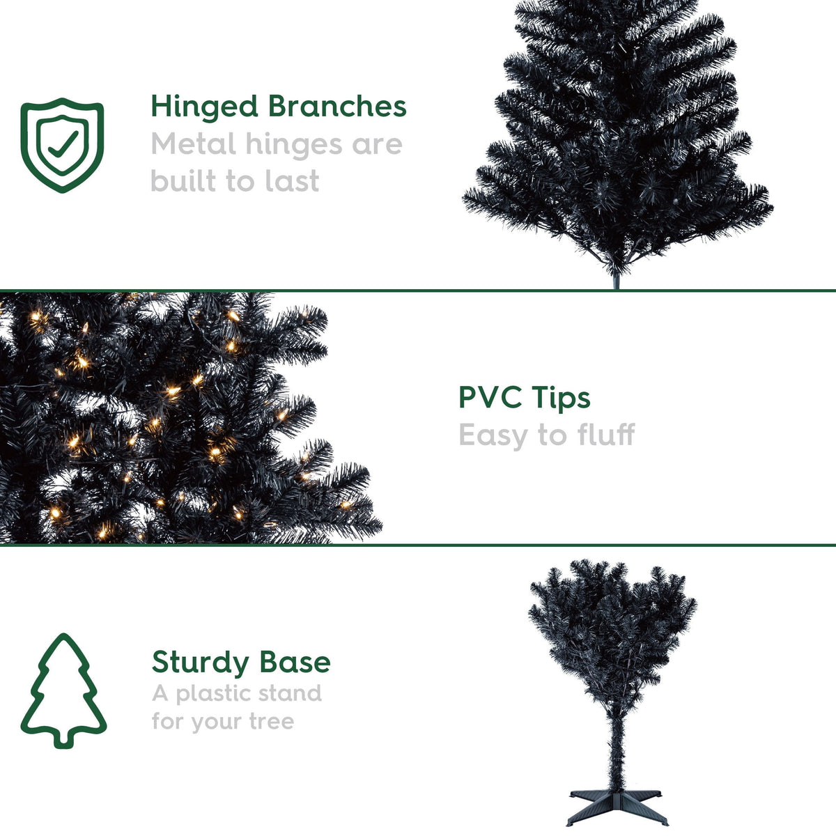 6.5' Pre-Lit Madison Pine Green Artificial Christmas Tree with Color-Changing LED Lights and Stand, by Holiday Time