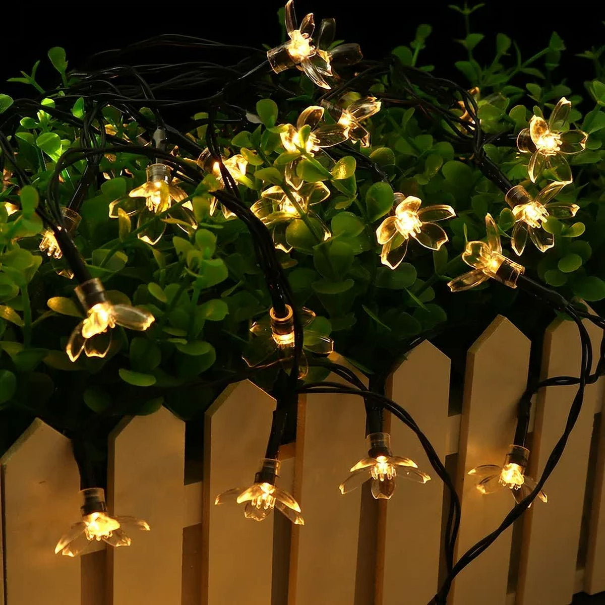 Solar Flower String Lights, Cherry Blossoms Solar Fairy Light,23ft 50 LED Outdoor Waterproof String Lights for Christmas Tree, Home, Garden, Wedding, Patio, Party Decorations(pink)