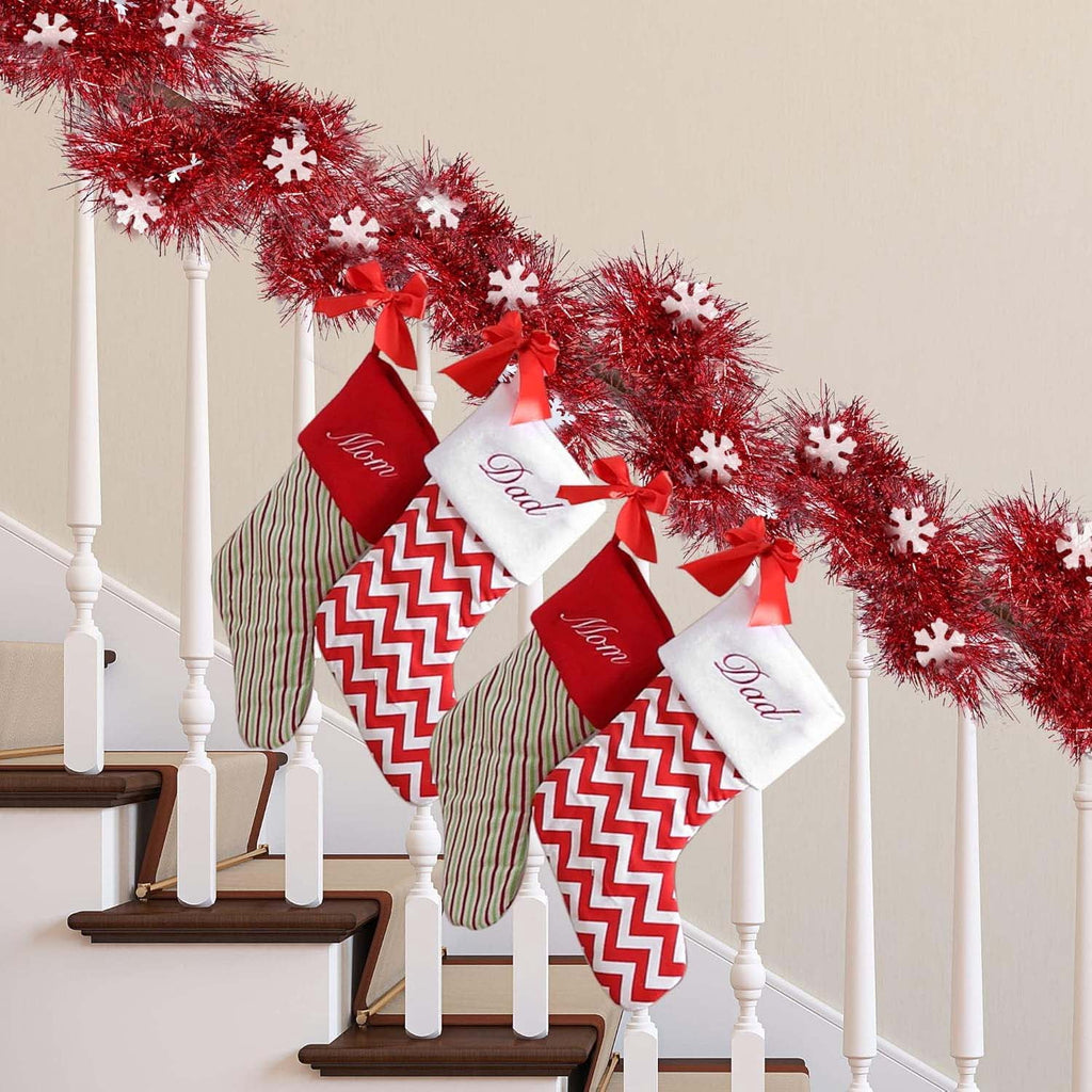 Ayieyill 33ft Tinsel Garland Hanging Christmas Tree Garland for Christmas Tree Decorations Indoor, Iridescent