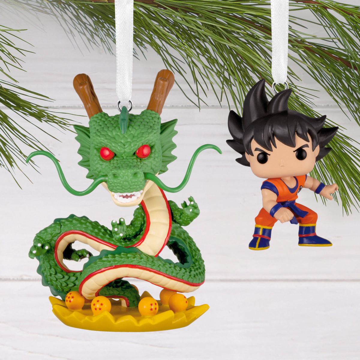 Hallmark Ornaments (Dragon Ball Z Goku, Shenron Funko), Set of 2, 1 Count