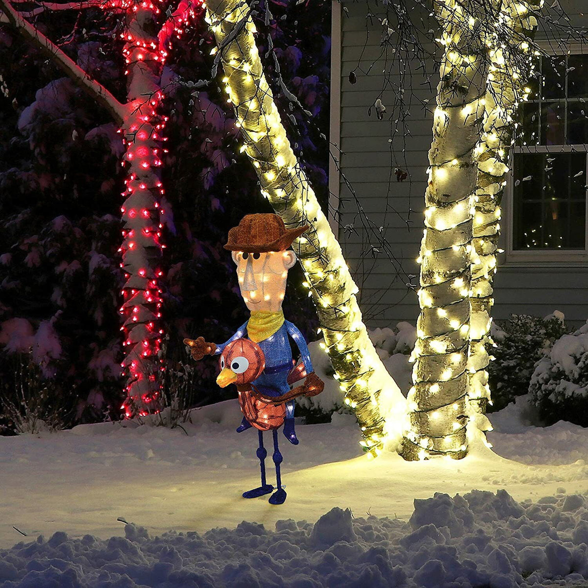 Rudolph Prelit LED Indoor/Outdoor Christmas 3D Yard Decor Sitting Clarice, with 70 White LED Lights 24"