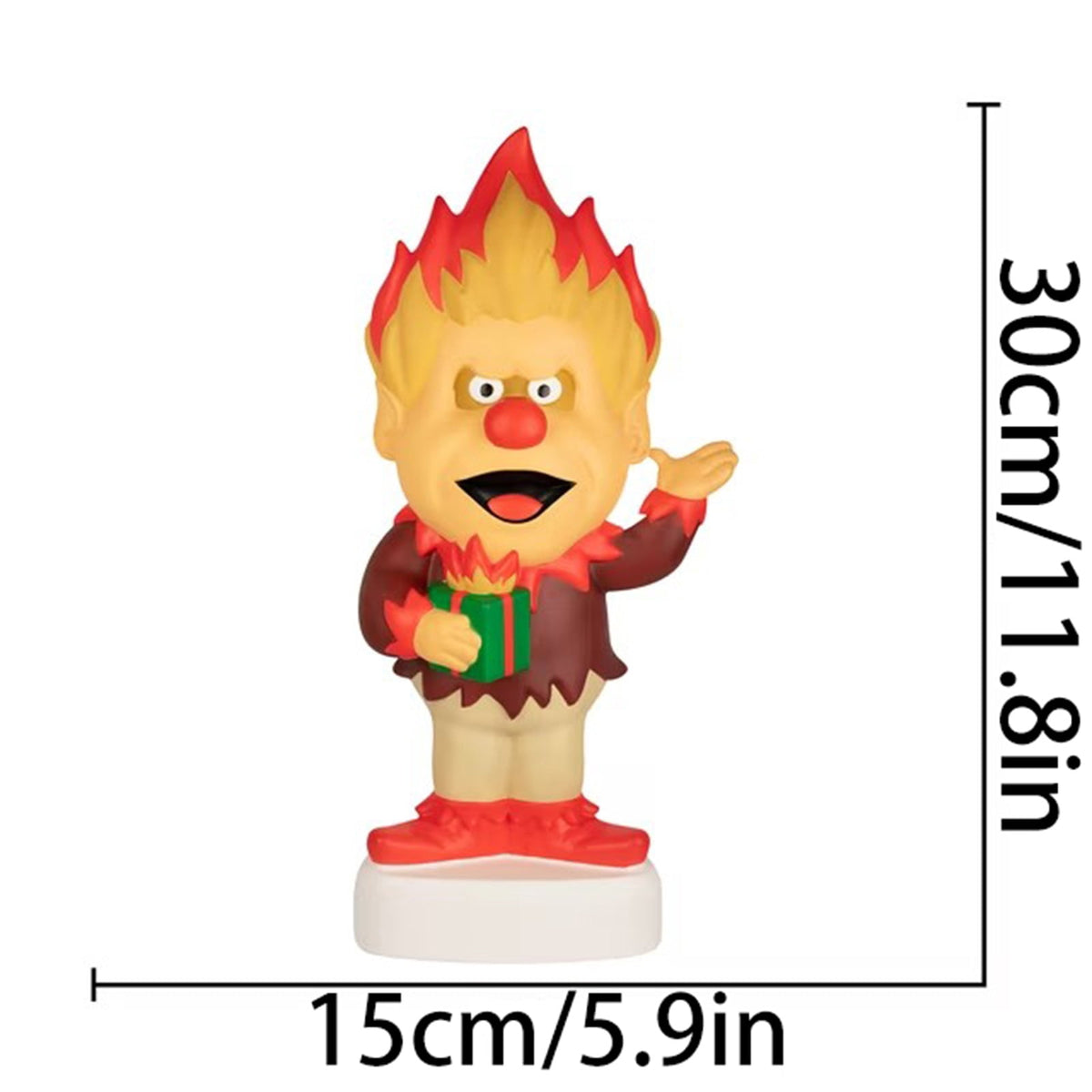 11.8" Heat and Snow Miser LED Lighted Figurines, Christmas Tabletop Decoration Light, Creative Holiday Desktop Ornaments LED Night Light Xmas Decor