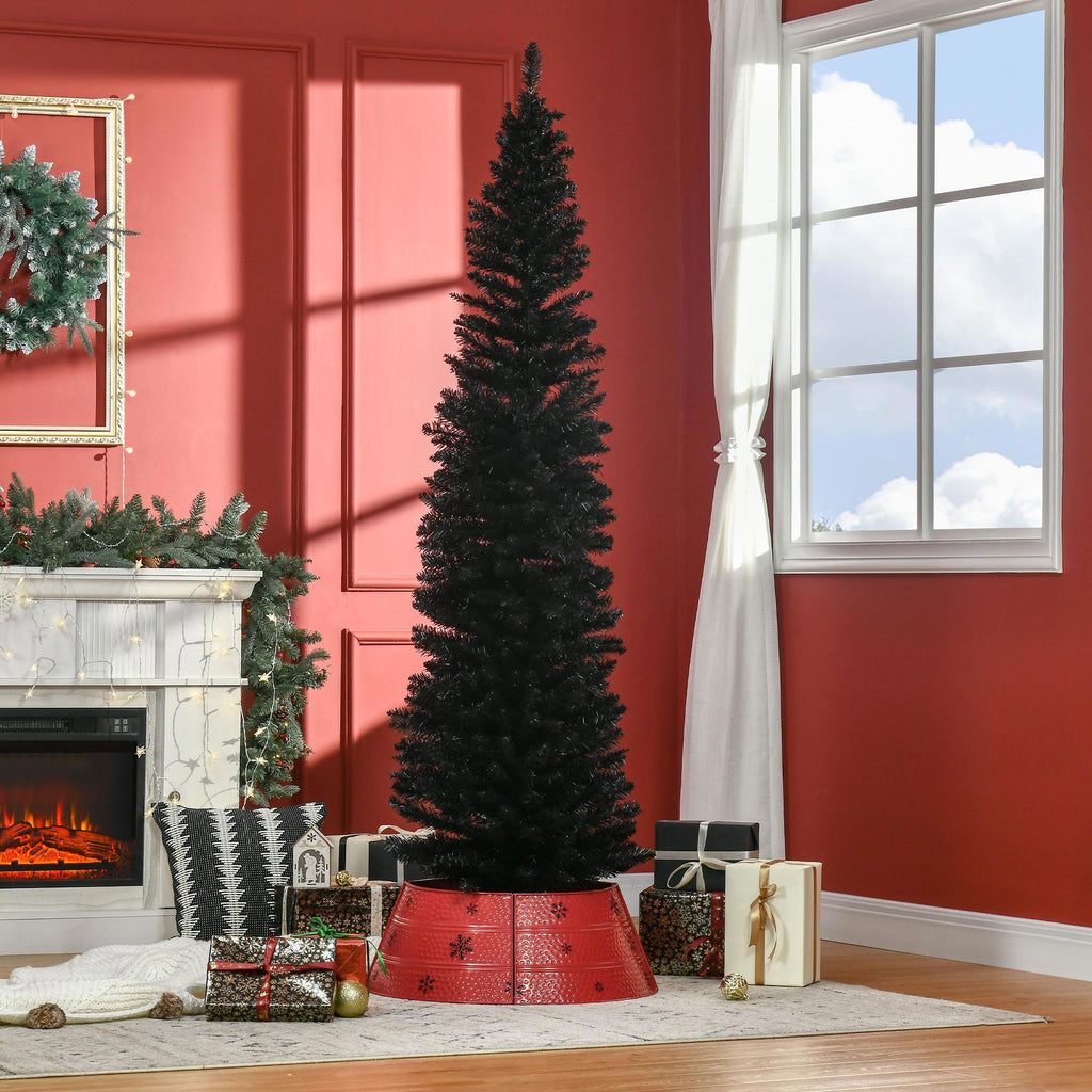 Kadyn Christmas Tree, Xmas Trees,6' Artificial Pencil Christmas Tree with 390 Realistic Branch Tips and Plastic Stand, Silver