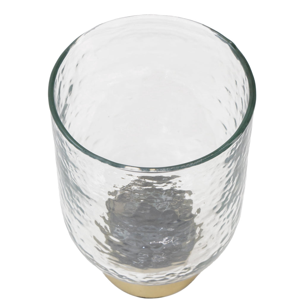 My Texas House Clear and Gold Glass Christmas Votive Candle Holder, 6"