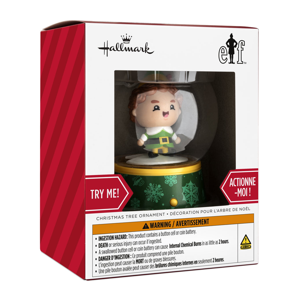 Hallmark Christmas Ornament (Elf Buddy Globe With Motion), 1 Count