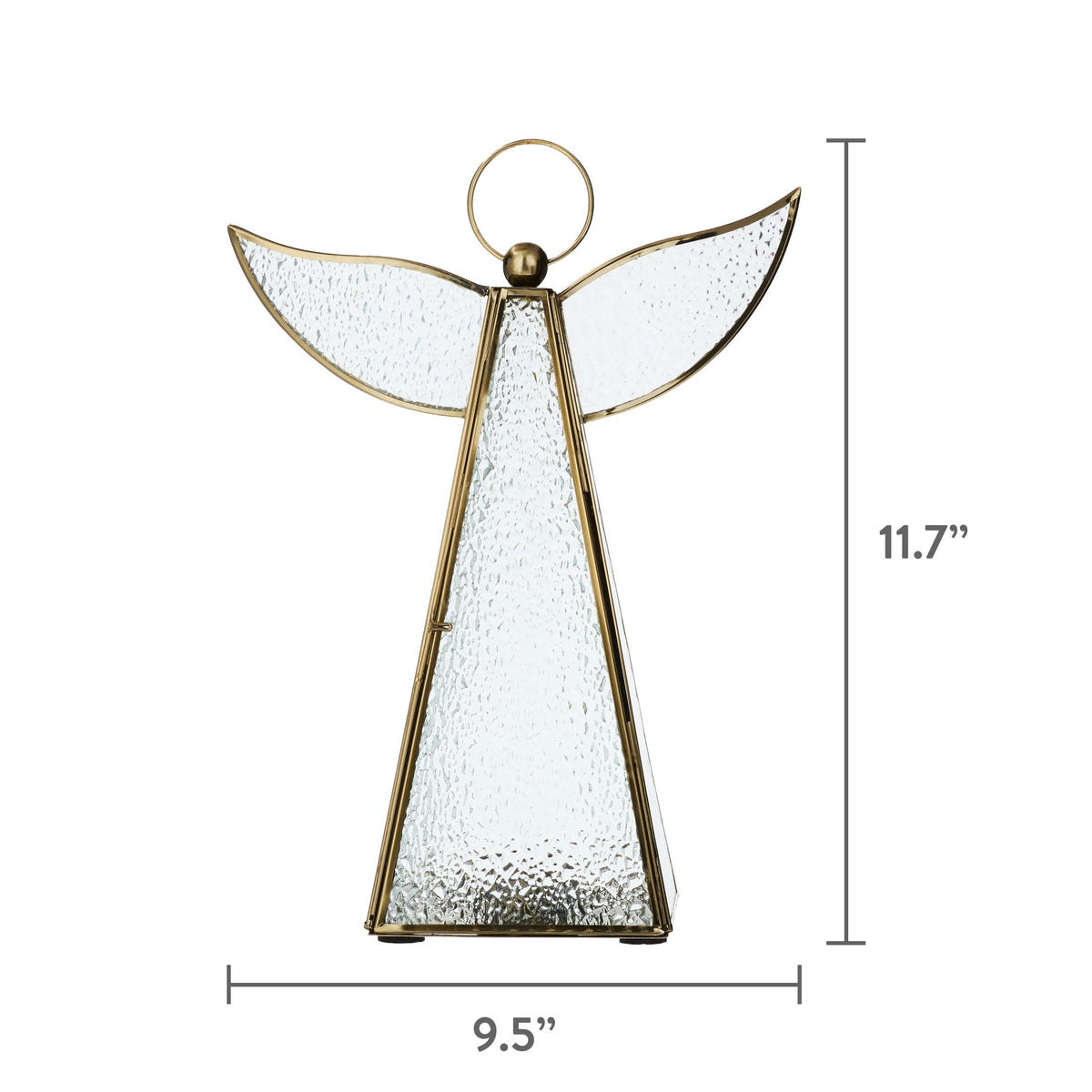 Metal and Glass Angel Christmas Decoration, Clear and Bronze, 11.7", by Holiday Time
