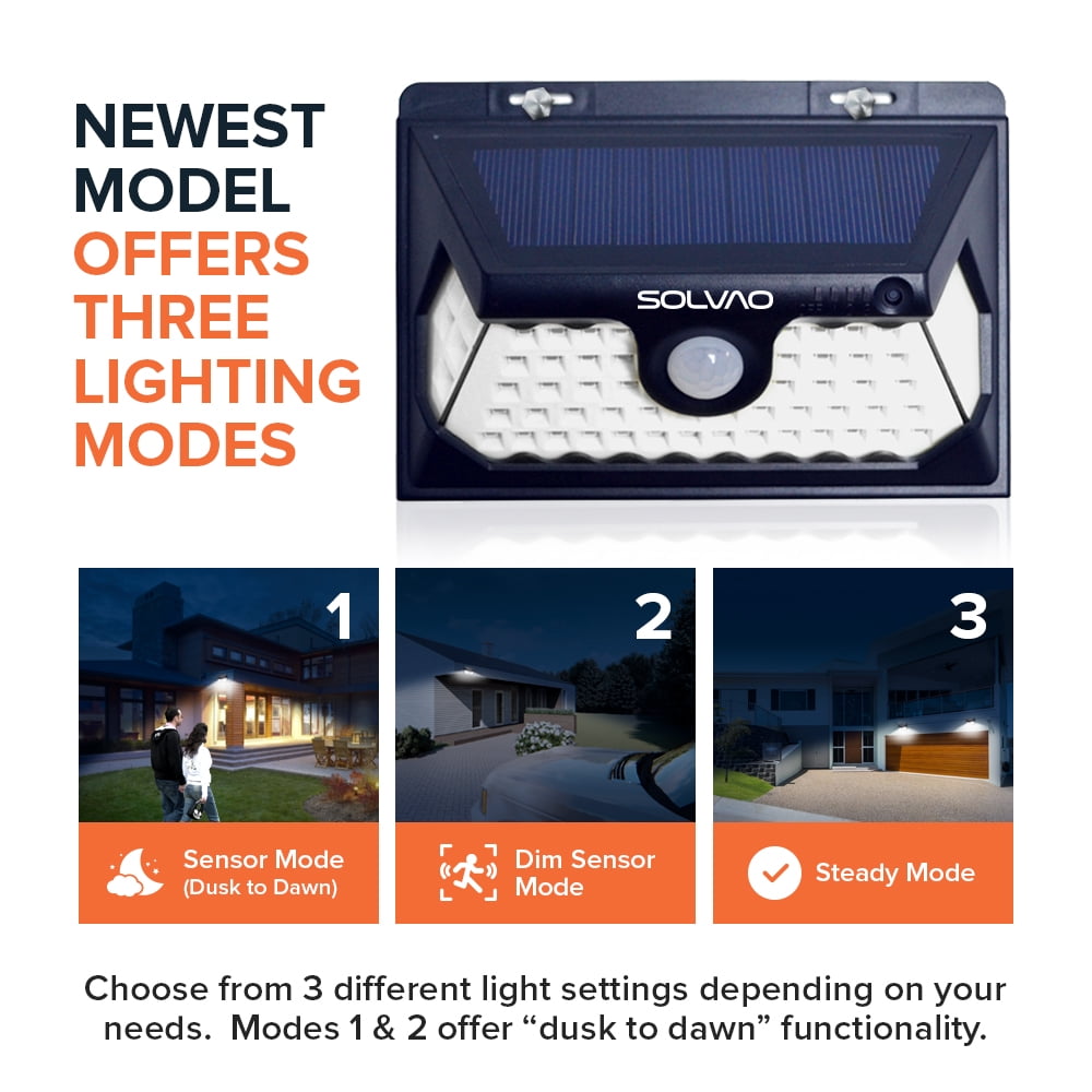 SOLVAO 60 LED Solar Motion Sensor Outdoor Lights - Solar Security Lights (2 Pack)