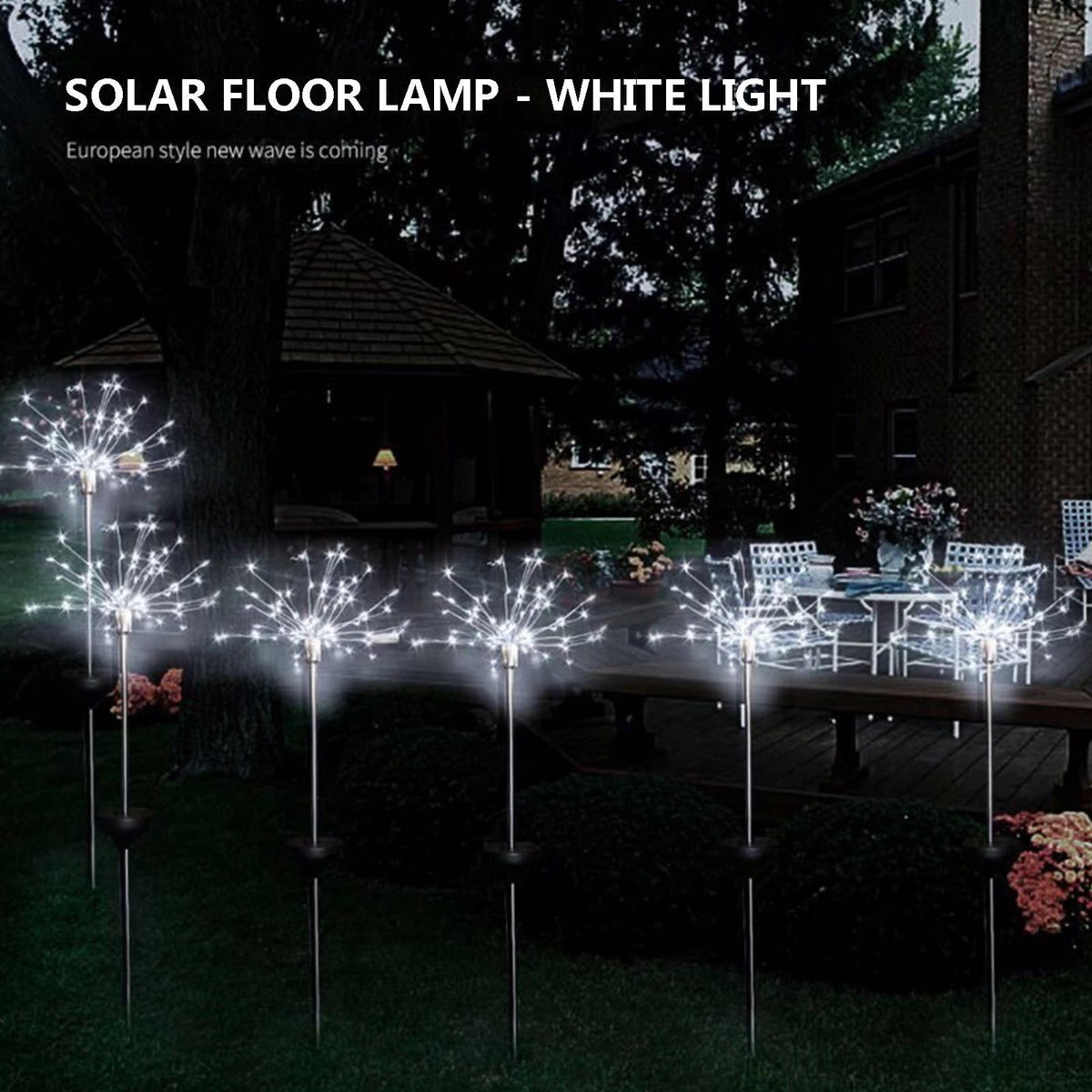 Solar Lights Outdoor Garden Decor Waterproof 1 Pack, Solar 90 LED Fireworks Fairy Lights Yard Decorative Outside, Sparklers Sticks Twinkle Lights Patio Flower Bed Planter Pathway Lawn Decorations