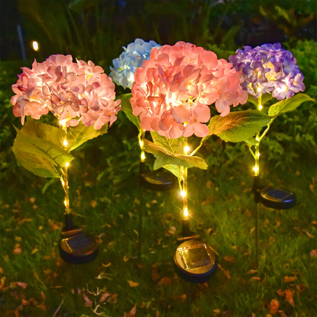 Gnmfd Solar Flower Patio Outdoor Decorative Lights LED Holiday Plug Lights for Garden Yard Porch Walkway Christmas Decorations Solar Lights Outdoor Waterproof 26.77in