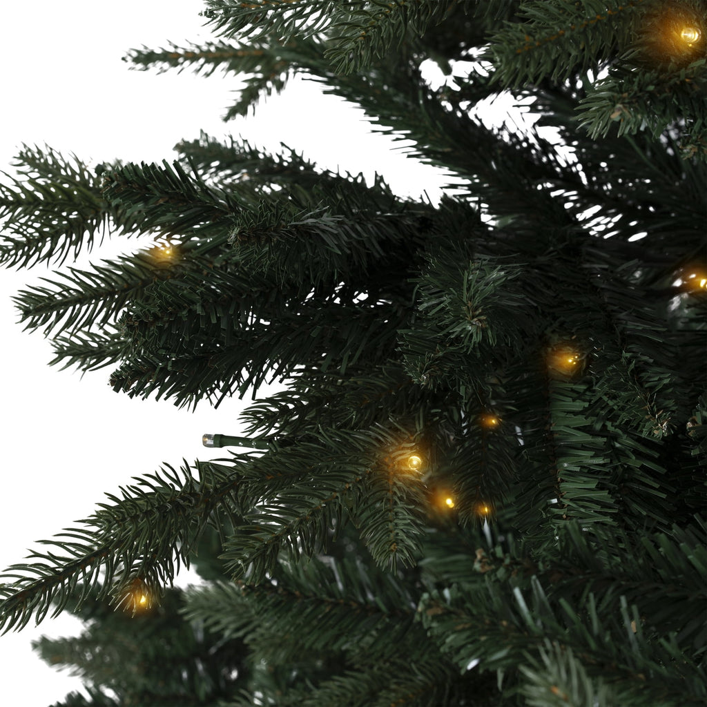 Naomi Home 4.5ft Rustic Christmas Tree with Lights, Realistic Classic Christmas Tree Prelit with 1117 Branch Tips, 300 Warm Lights and Metal Stand, Aritificial Christmas Tree