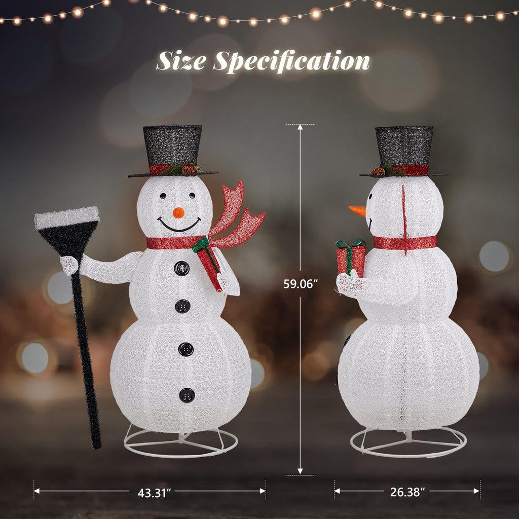 UBesGoo 5ft Lighted Snowman,Pop-Up Design Christmas Outdoor Decor Holiday Decoration