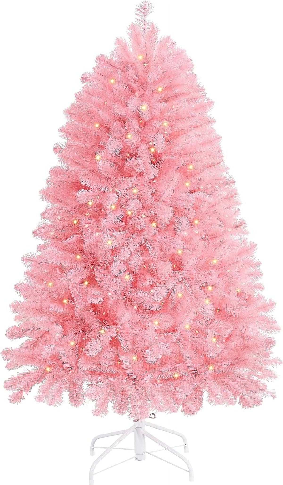Naomi Home 7.5ft Gold Christmas Tree with Lights, Unique Colored Christmas Tree Prelit with 1412 Branch Tips, 600 Warm Lights and Metal Stand, Aritificial Christmas Tree