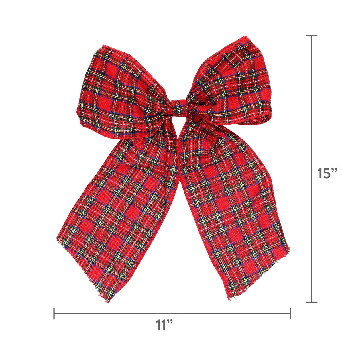 My Texas House Red Plaid Decorative Christmas Bow, 15"