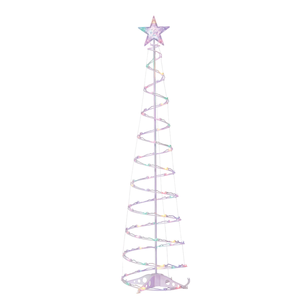 Indoor/Outdoor LED 8-Function Color-Changing Spiral Christmas Tree, Cool White to Multicolor, 6', by Holiday Time
