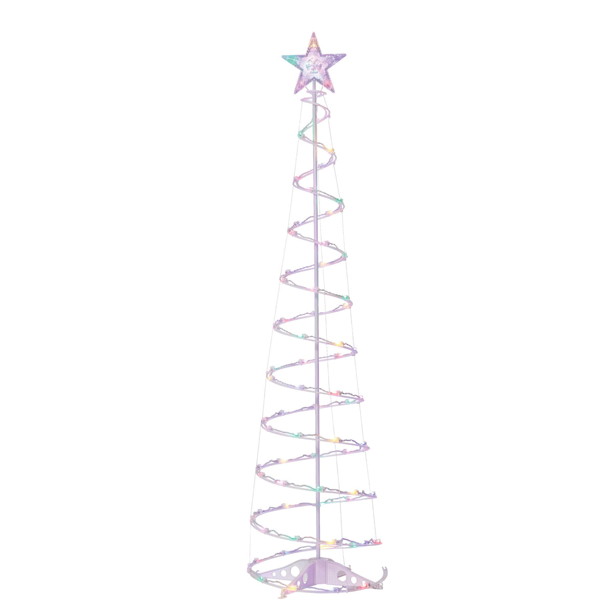 Indoor/Outdoor LED 8-Function Color-Changing Spiral Christmas Tree, Cool White to Multicolor, 6', by Holiday Time