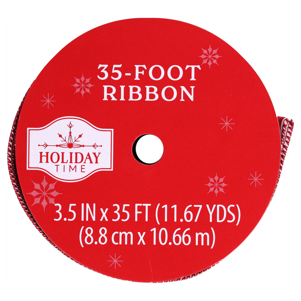 Red and White Striped Christmas Ribbon, 3.5" x 35', by Holiday Time