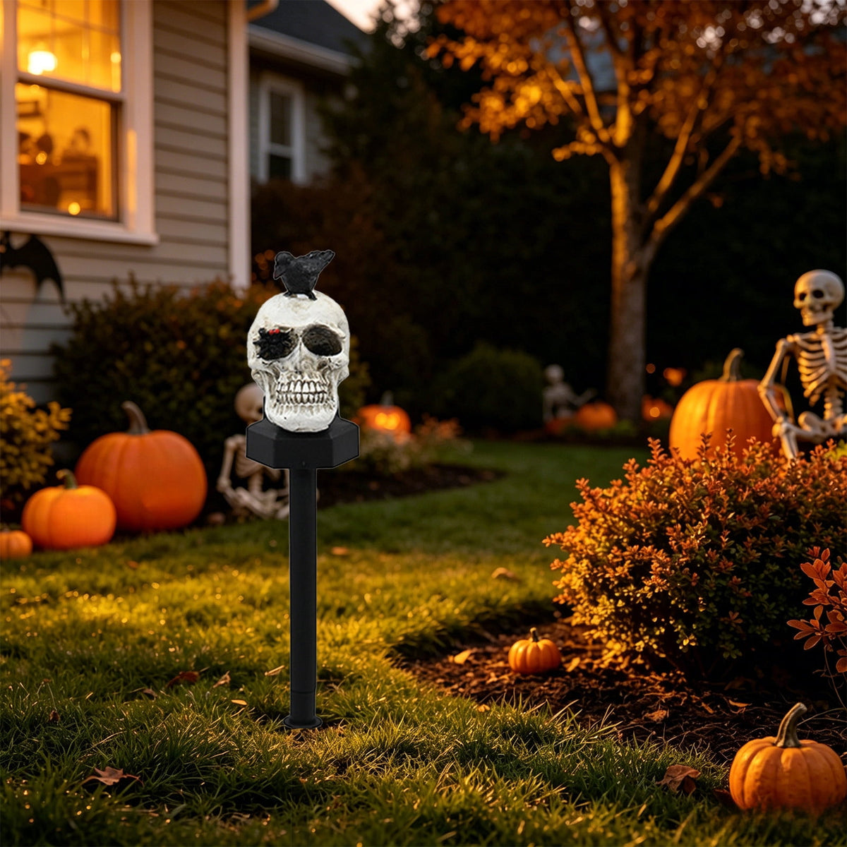 Stijggn Halloween Pumpkin Stake Solar Garden Lights, Waterproof Multi Branch Little Pumpkin Lantern Garden Stake Lights Outdoor Walkway Yard Garden Decoration