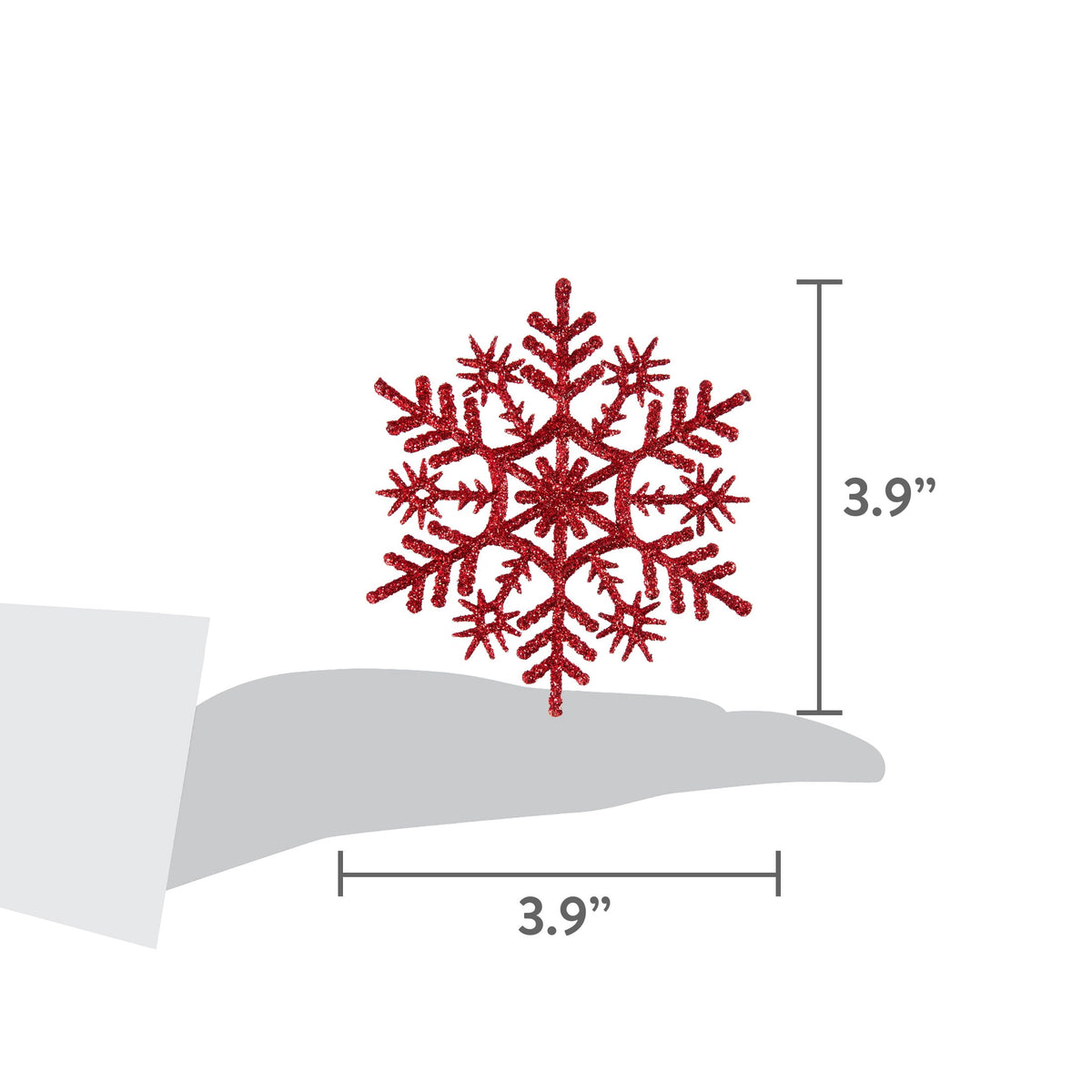 20-Count Pink Glitter Snowflake Christmas Ornaments, 3.9", by Holiday Time