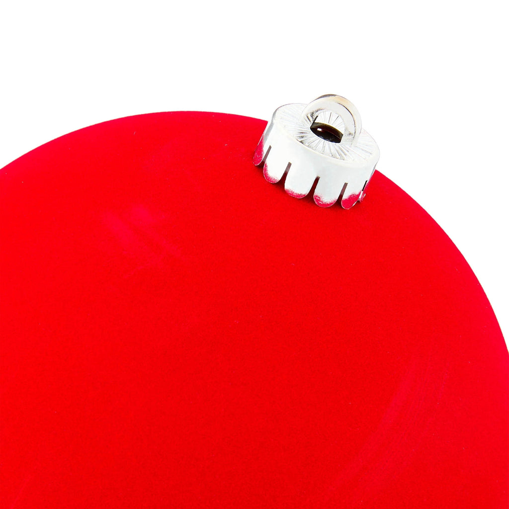 2-Count Red Jumbo Velvet-Feel Shatterproof Christmas Ornaments, 6.5", by Holiday Time