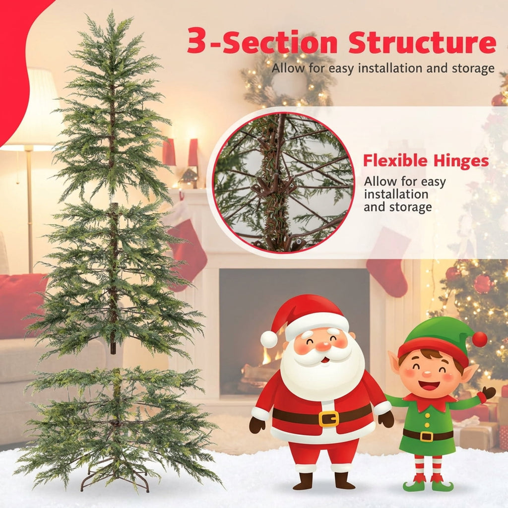 RUIE 7.5 FT Pre-Lit Christmas Tree, Artificial Xmas Tree with 500 Colorful LED Lights & 8 Modes