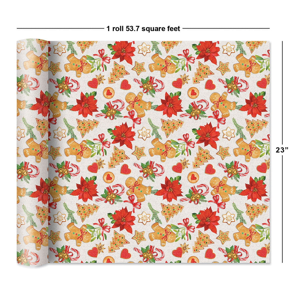 Current Homemade Gingerbread Christmas Jumbo Wrapping Paper Roll, 23-Inch x 32-Foot