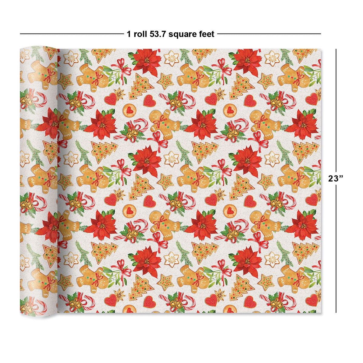 Current Homemade Gingerbread Christmas Jumbo Wrapping Paper Roll, 23-Inch x 32-Foot