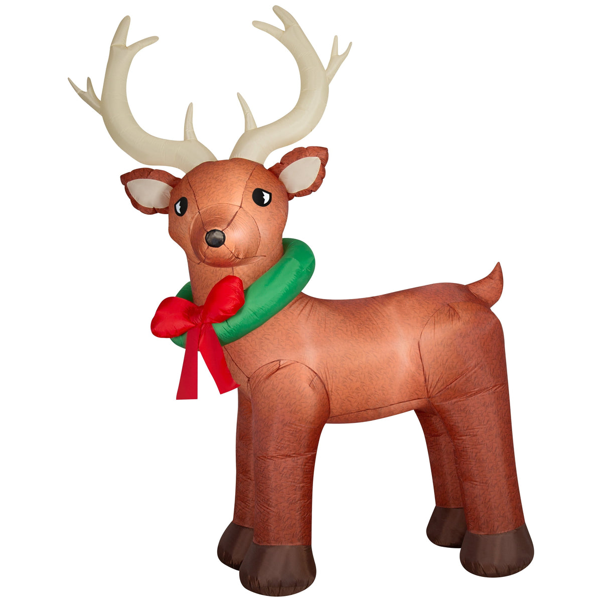 Multicolor Giant Reindeer with Wreath Christmas Airblown Yard Inflatable, 10.5', by Holiday Time