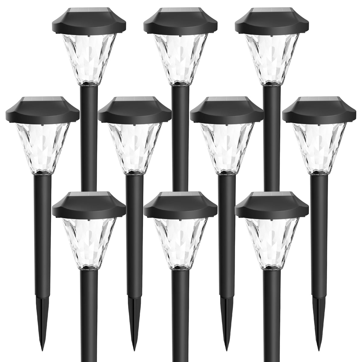 Gigalumi Solar Landscape Lights Contemporary Waterproof Cold White 10-Pack