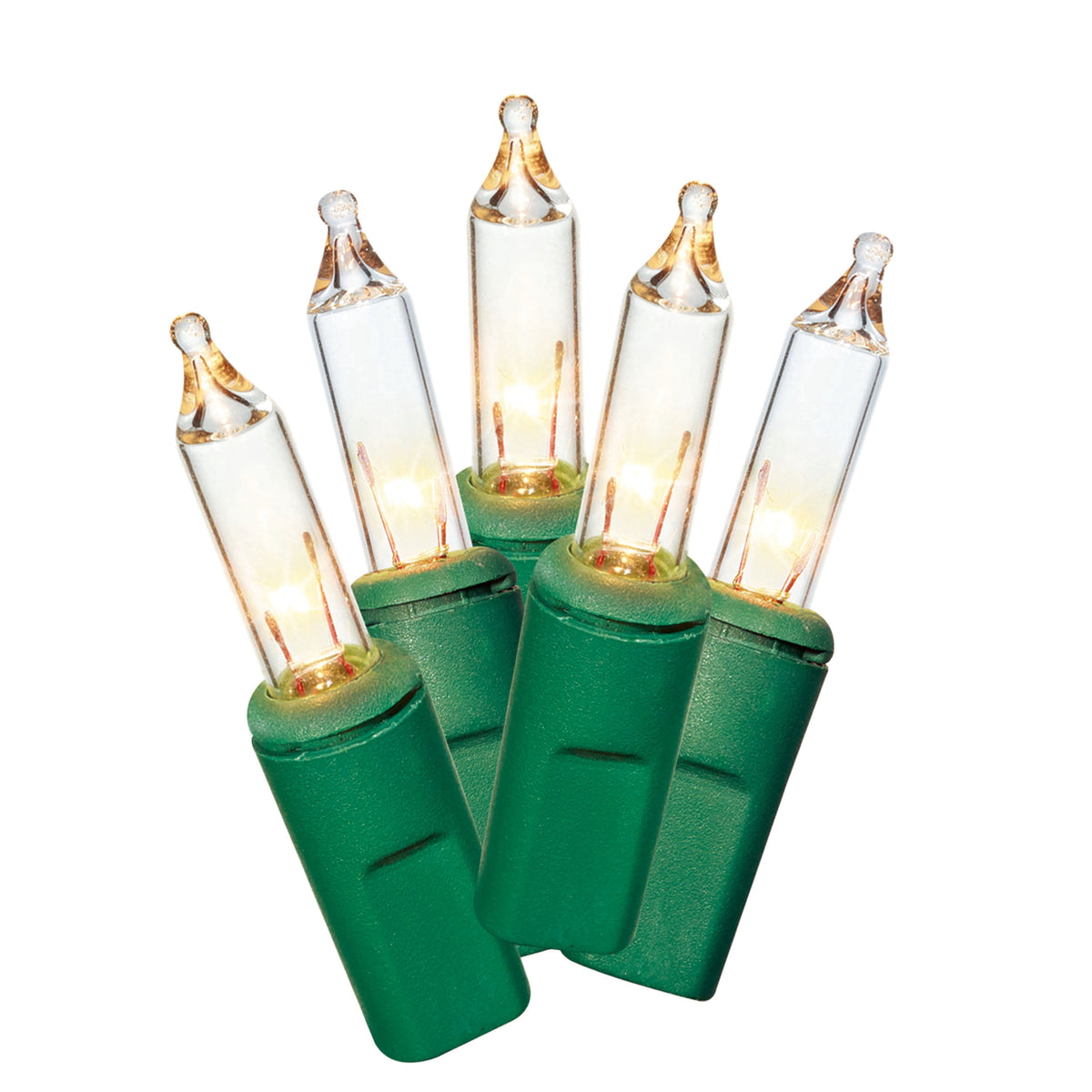 Indoor/Outdoor 100-Count Incandescent Mini Christmas String Lights, Clear, Green Wire, 19.5', by Holiday Time