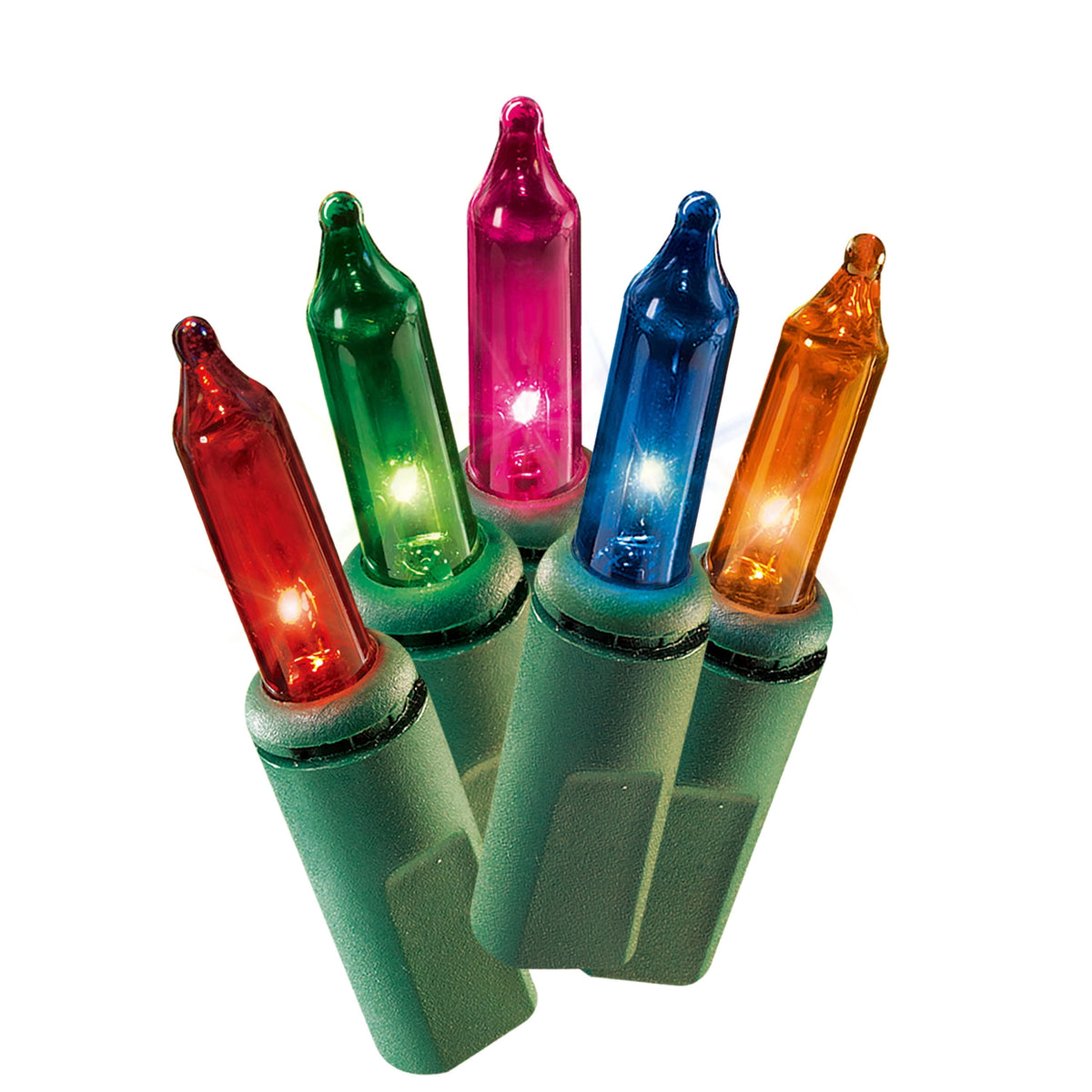 Indoor/Outdoor 100-Count Incandescent Mini Christmas String Lights, Multicolor, Green Wire, 19.5', by Holiday Time