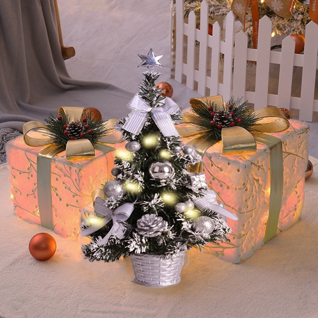 Mouliraty Tabletop Christmas Tree, Artificial Mini Xmas Tree Ornaments For Christmas New Year Table Top Decor Home Indoor Decoration Tree Decor Home Decoration