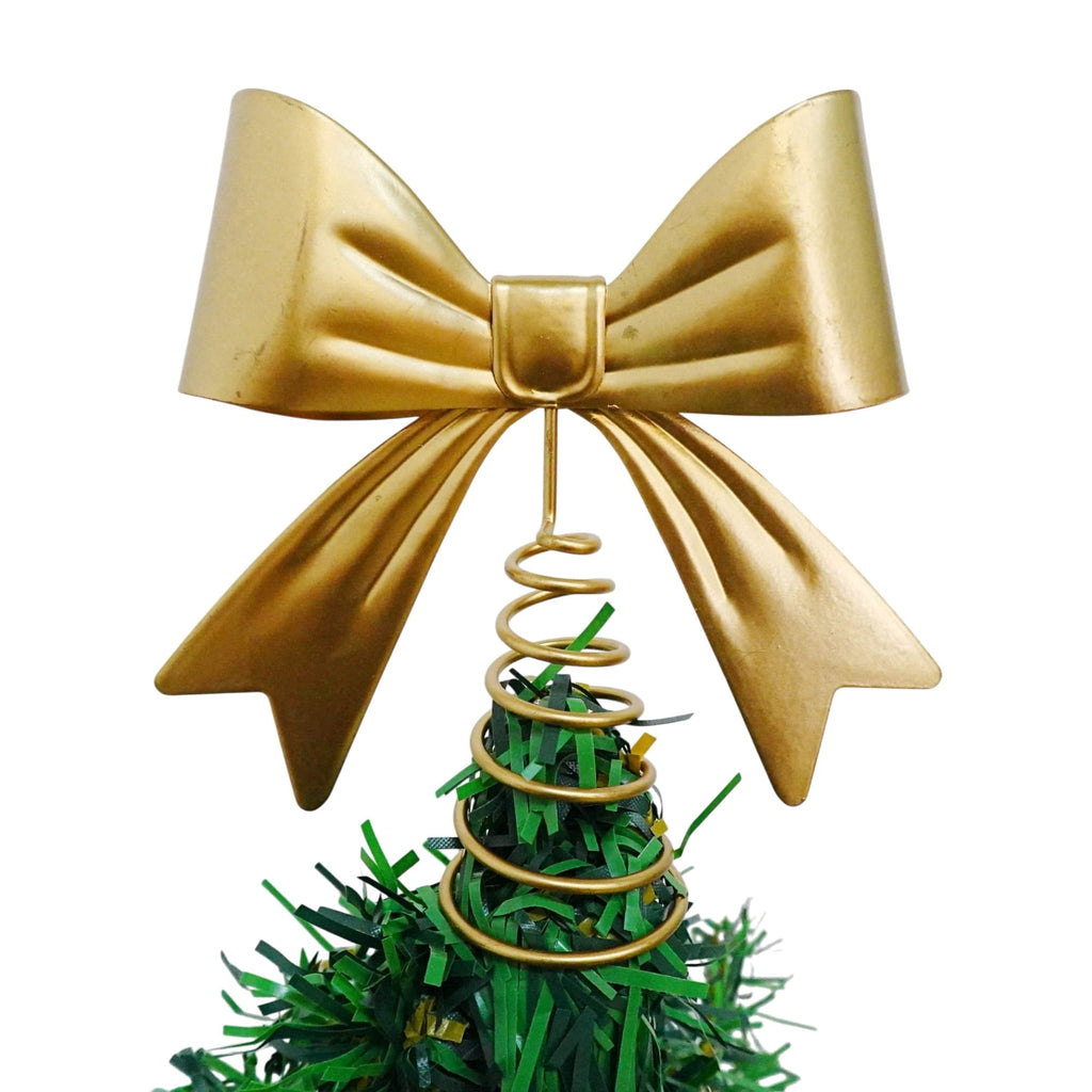 Mini Metal Bow Christmas Tree Topper, Gold, 5", by Holiday Time