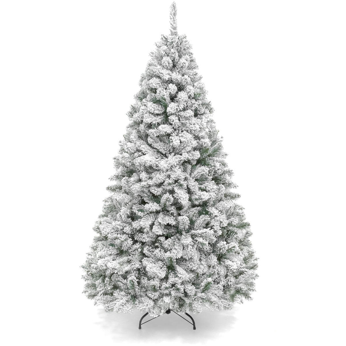 Fenbeli 6ft Artificial Christmas Tree with Metal Base, Indoor Outdoor Green