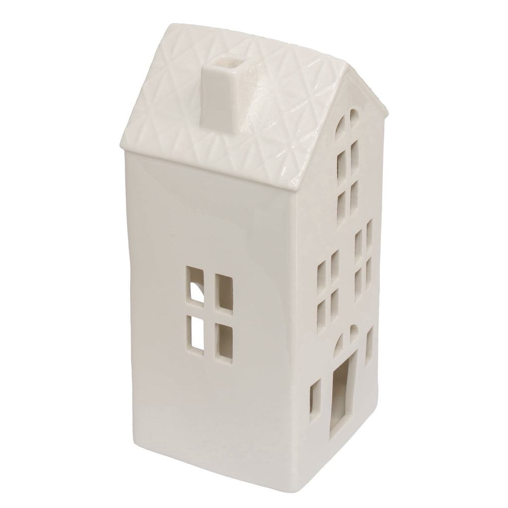 My Texas House Ceramic House Christmas Decoration, White, 8"