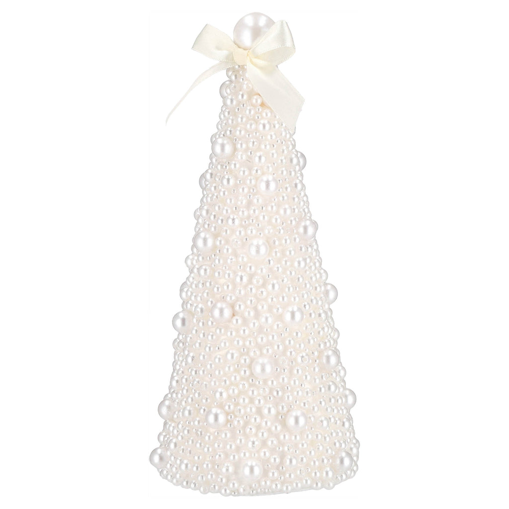 Beaded Tree Christmas Decoration, Cream, 10", by Holiday Time