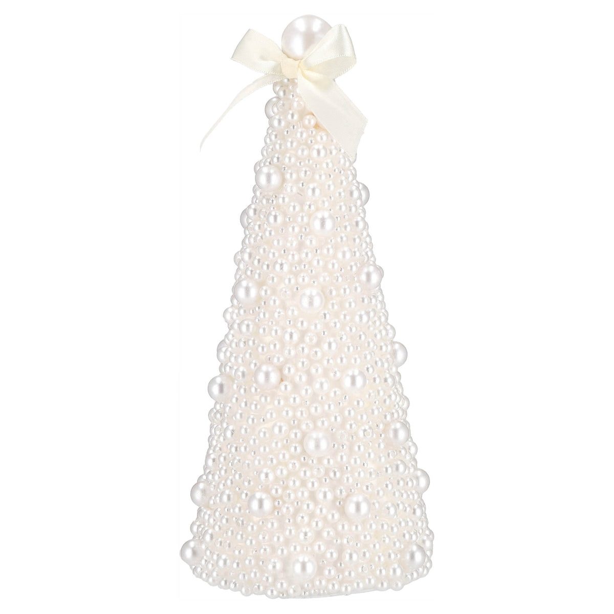 Beaded Tree Christmas Decoration, Cream, 10", by Holiday Time