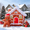 11.2 FT Giant Christmas Inflatable Gingerbread House, Blow Up Xmas Gingerbread Home with Cute Waving Gingerbread Man, Holiday Inflatable Ornament for Outdoor Yard Lawn Garden Christmas Decor