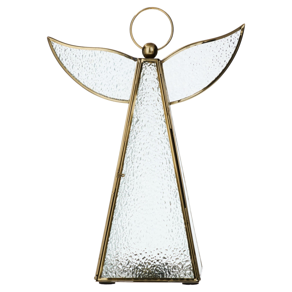 Metal and Glass Angel Christmas Decoration, Clear and Bronze, 11.7", by Holiday Time
